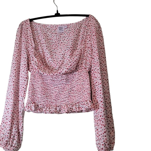 Princess Polly Top Smocked Long Sleeve Crop Balloon Sleeve Spring  Sz 4 - Picture 6 of 7